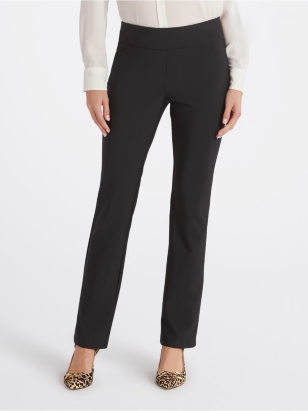 Tribal Black Boot-Cut Stretch Dress Pants